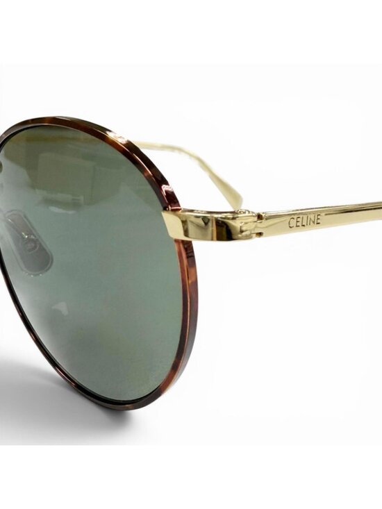 Celine Marble Pattern Boston Eyewear Sunglasses Brown Gold Green main image 9
